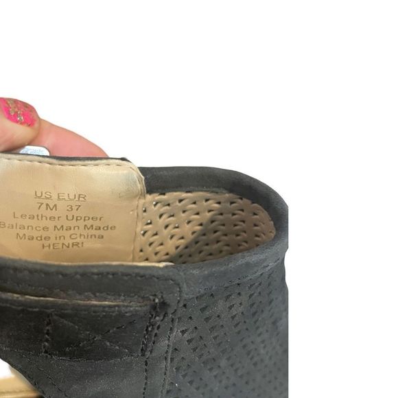 Sam Edelman Women’s Easton Black Suede Peep Toe Booties Sz 7M - Picture 7 of 9